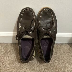 Sperry Angelfish Boat Shoes Women's Style Brown Leather Upper Size 7.5 M